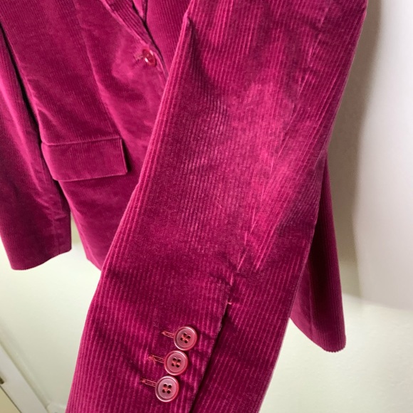 MaxMara Corduroy Velvet Jacket Blazer Plum 10 - Picture 6 of 14